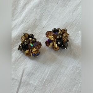 Vintage Vendome Copper Brown Clip On Earrings